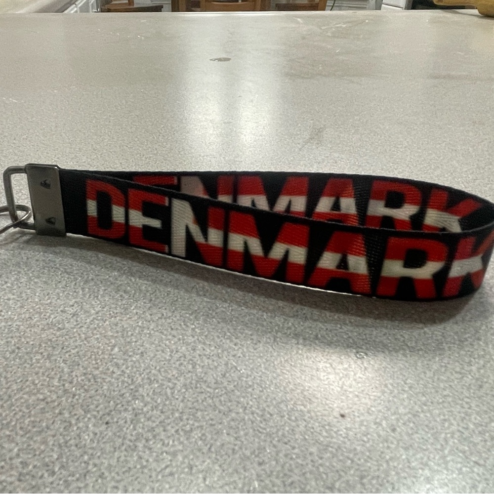 Denmark Black and Red wristlet Keychain